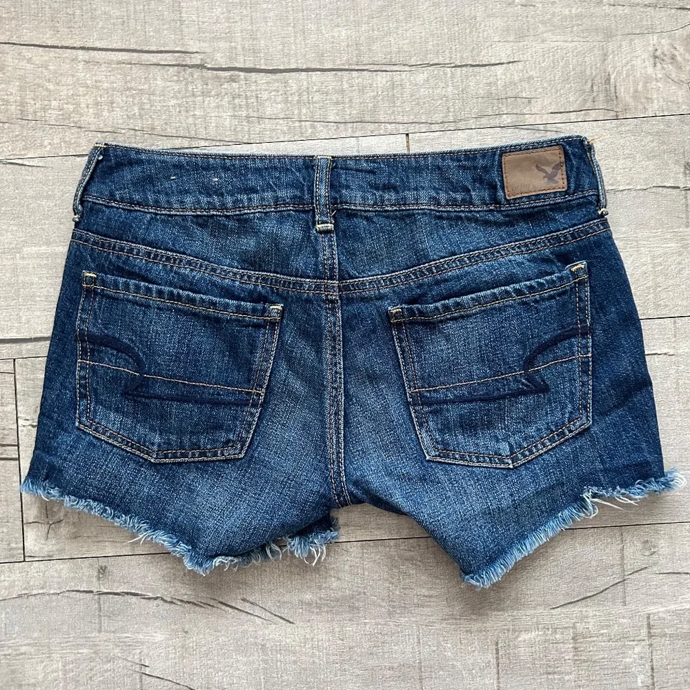 American Eagle Outfitters Low Rise Floral Embroidered Festival Denim Shorts 2 - Picture 9 of 11